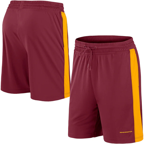 Men's Washington Commanders Burgundy Performance Shorts - Click Image to Close